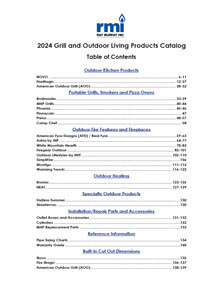 Table of Contents 2024 Grill Catalog